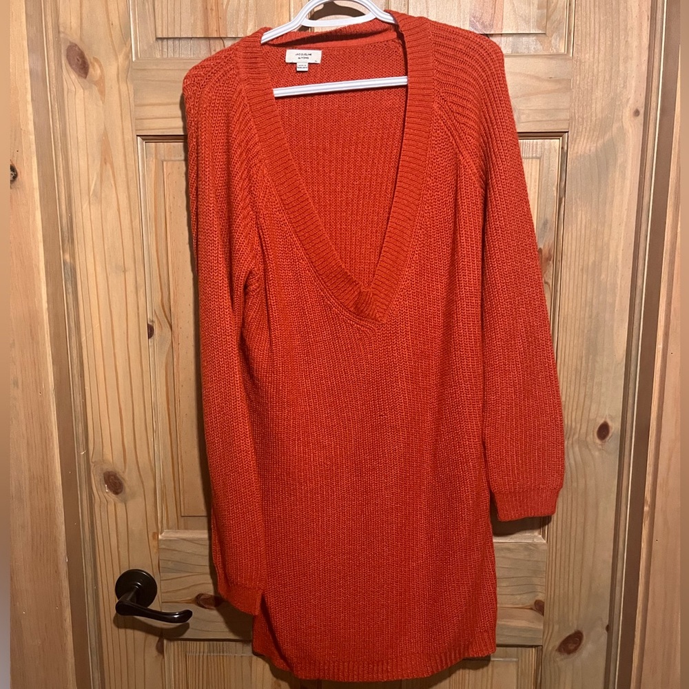 Deep V Neck Sweater Tunic